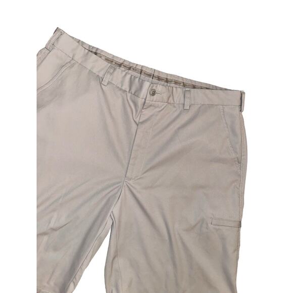 Pebble Beach Shorts Mens 38 Performance Light Gray Golf Flat Front Tech Pocket - Picture 2 of 7